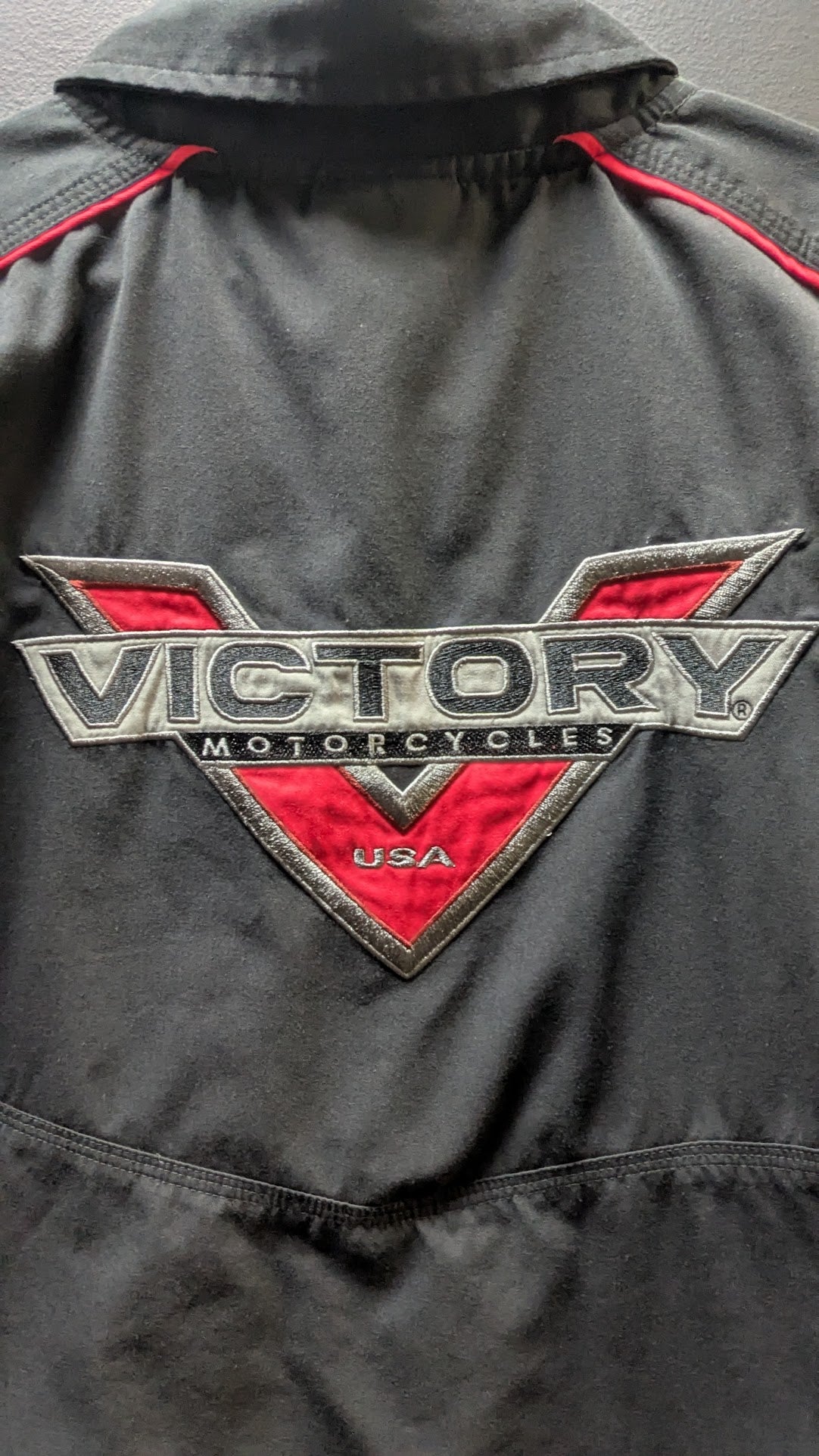Victory Motorcycles Mechanic Shop Shirt – Men's Medium Black Button Front