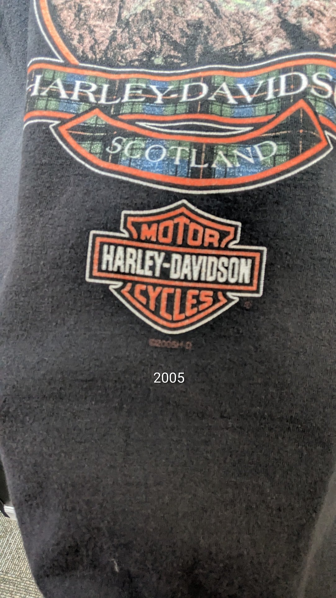 Vintage 2005 Harley-Davidson Edinburgh Scotland T-Shirt Men's Large Black