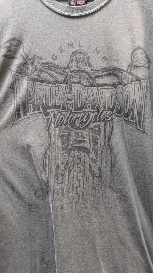 Vintage Harley-Davidson Guam Mariana Islands T-Shirt Men's Large Gray Green