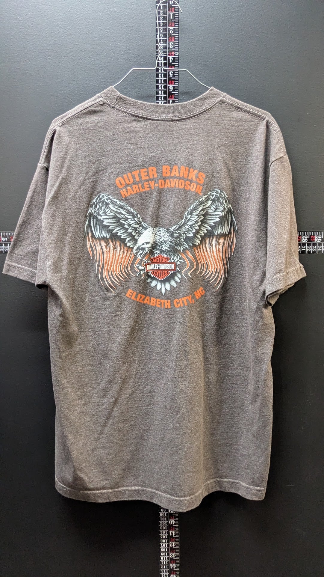 Harley-Davidson T-Shirt Men's Large Gray Heather Outer Banks Eagle Graphic Double-Sided