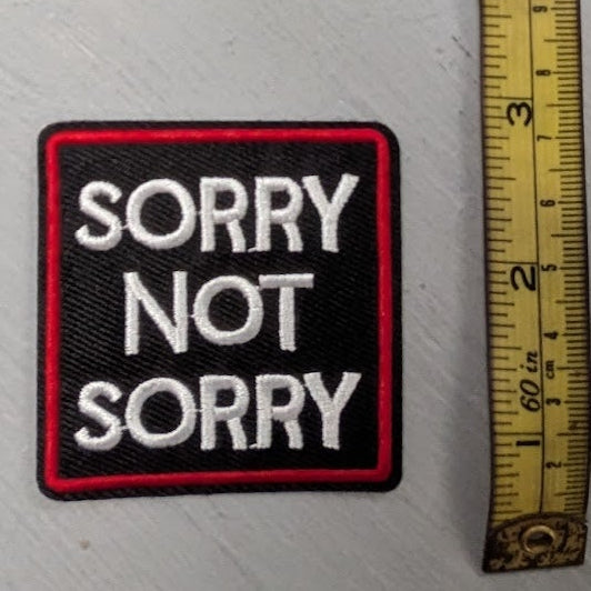 Vintage "Sorry Not Sorry" Embroidered Iron-On Patch