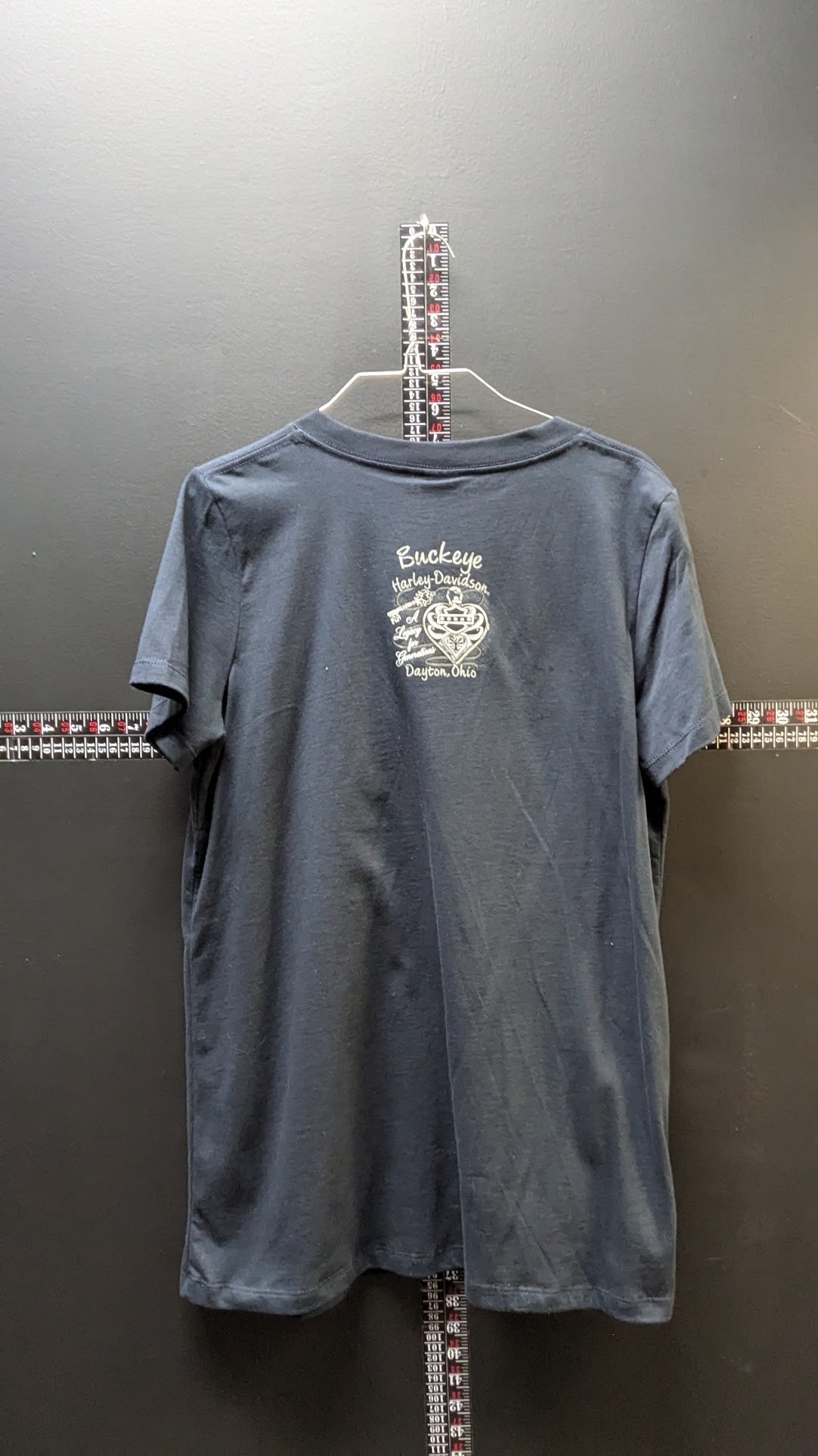 2003 Harley-Davidson Women's XL V-Neck T-Shirt Black Speed Racing Buckeye Dayton Ohio