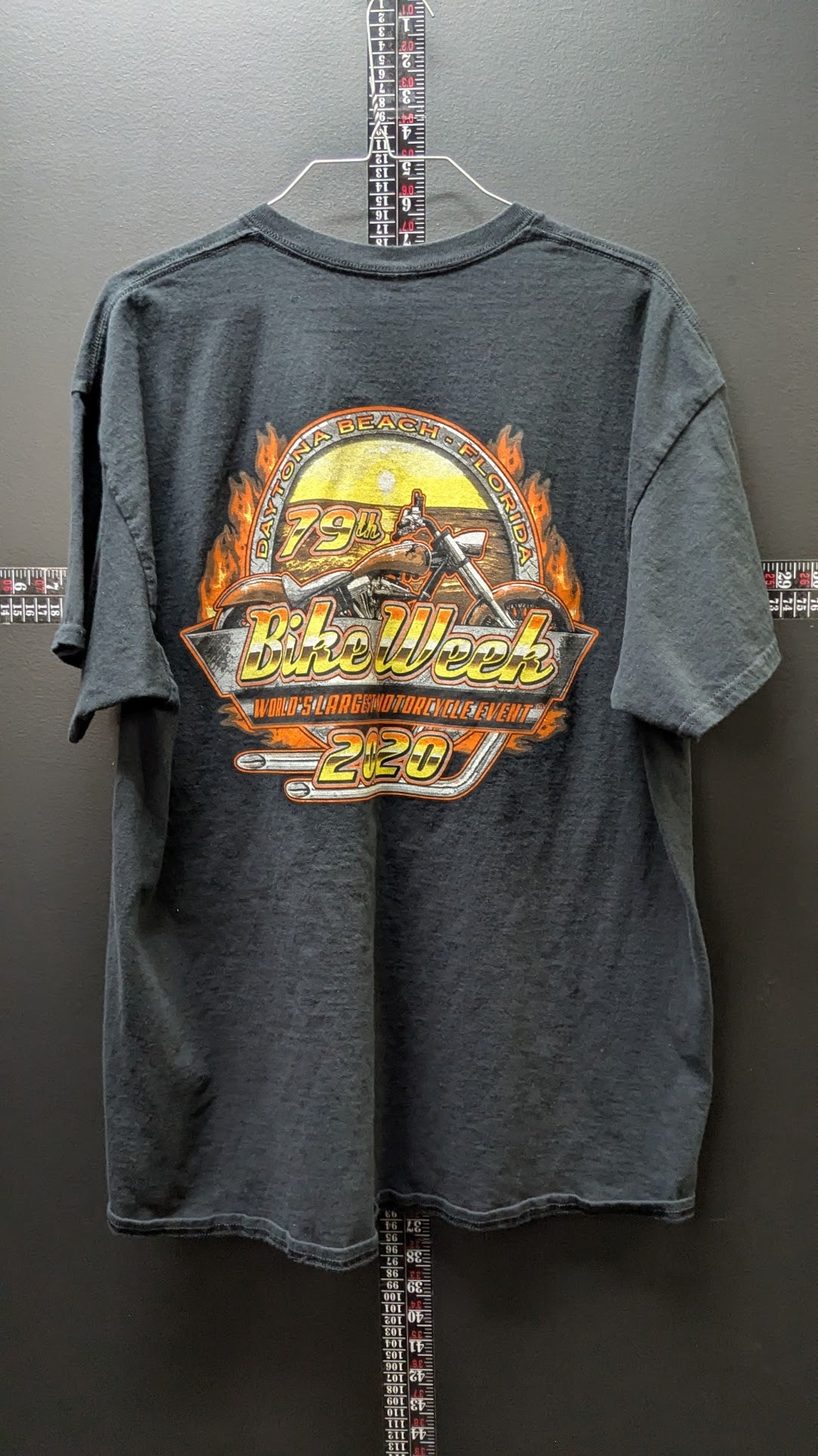 Vintage 2020 Daytona Beach Bike Week 79th Motorcycle Event T-Shirt Men's Black Double Sided