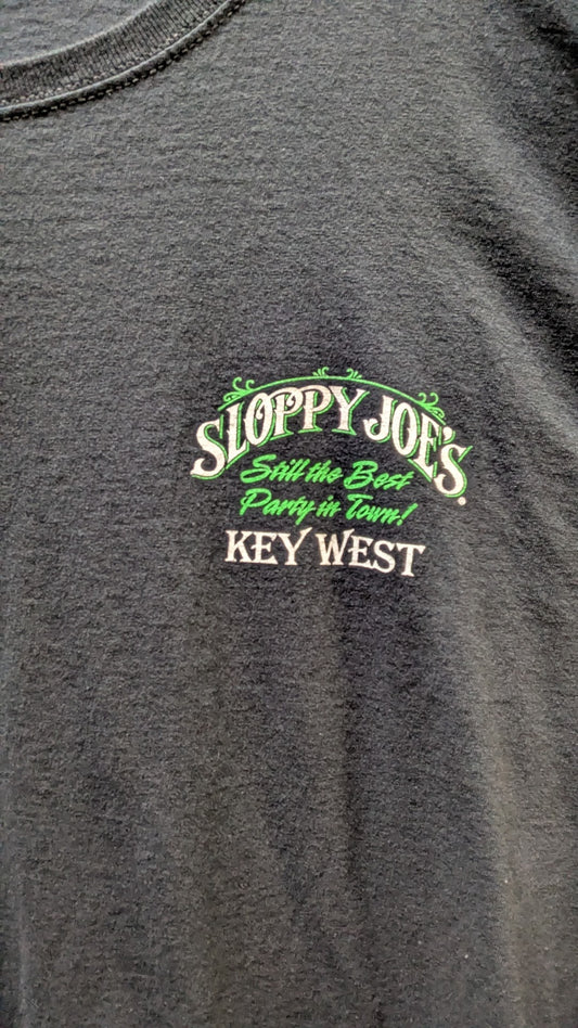 Sloppy Joe's Key West Florida Motorcycle Bar T-Shirt Black Graphic Tee Adult 3XL