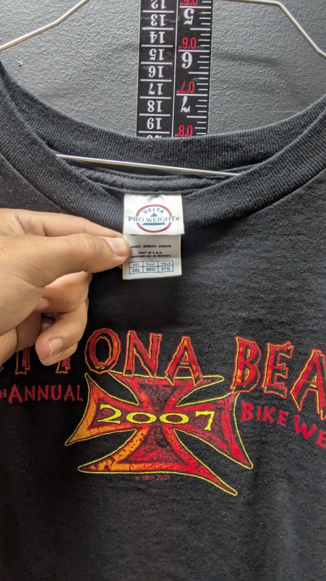Vintage 2007 Daytona Beach Bike Week T-Shirt – 66th Annual Rally – Biker Boar Graphic – Black – Size 3XL
