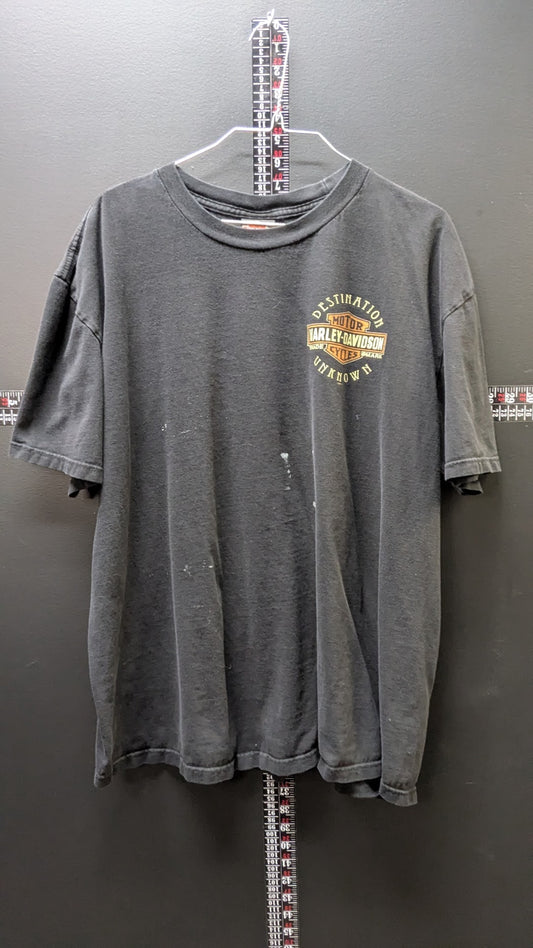Harley-Davidson Mt. McKinley Dealer T-Shirt – Denali, Alaska – Destination Unknown – Black – Size Large