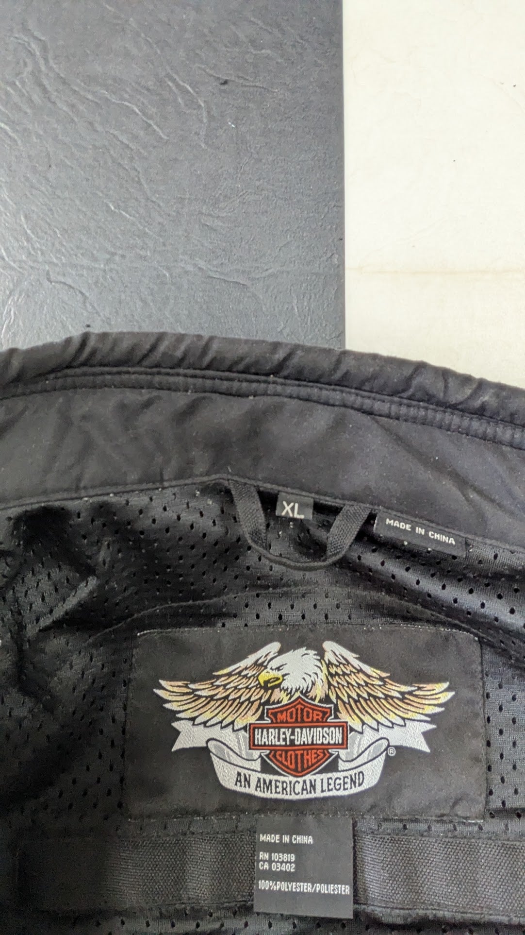 Harley-Davidson Men's Black & Gray Textile Riding Jacket – Vented – Size XL