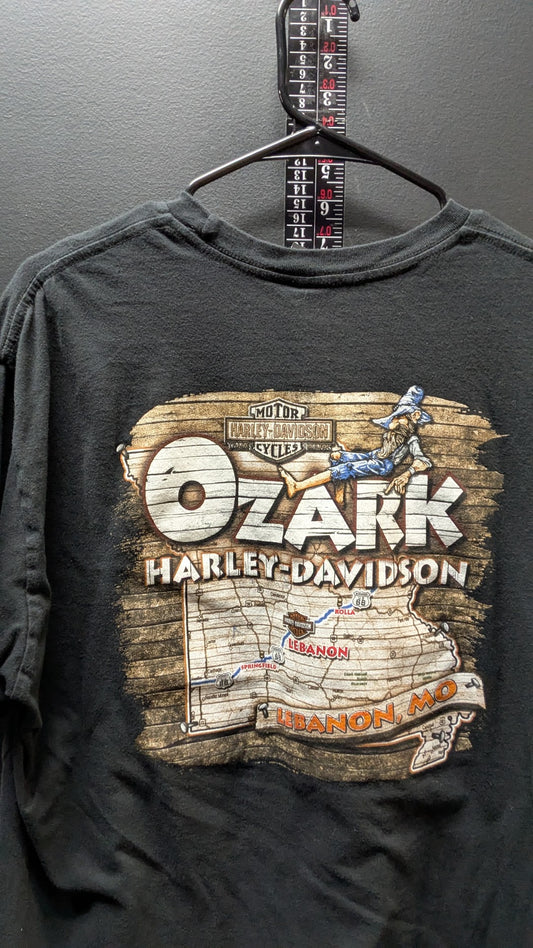 Harley-Davidson Shovelhead T-Shirt XL Black Ozark Lebanon MO Made USA 2017