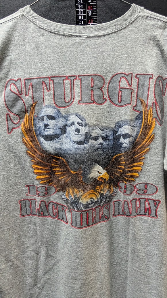 Vintage 1998 Sturgis Black Hills Rally Harley-Davidson T-Shirt Gray Mount Rushmore XL