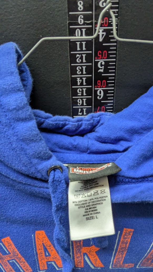 Harley-Davidson Buckeye Dayton Ohio Blue Pullover Hoodie Size L