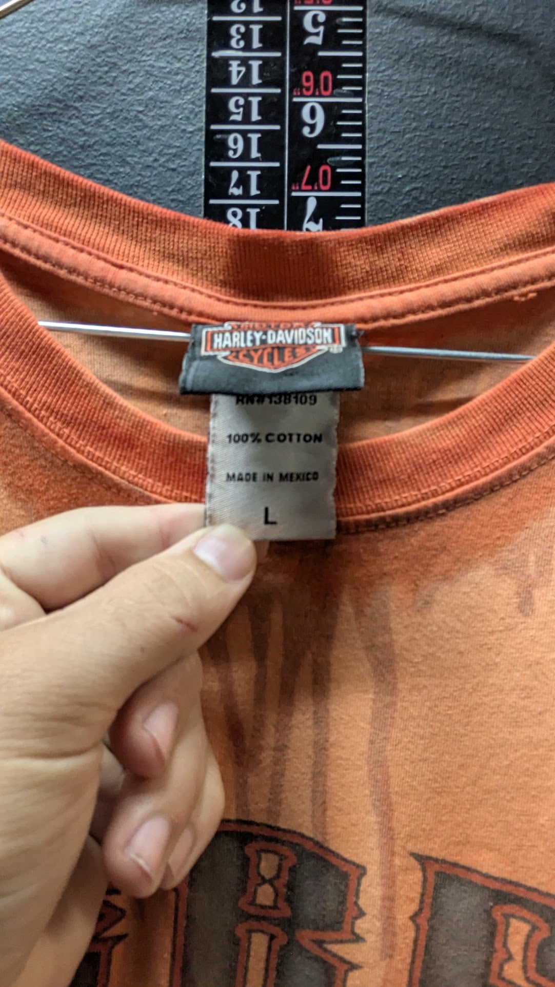 Harley-Davidson Rebel Ride T-Shirt Men’s Large Beers Vernal Utah Orange Gray