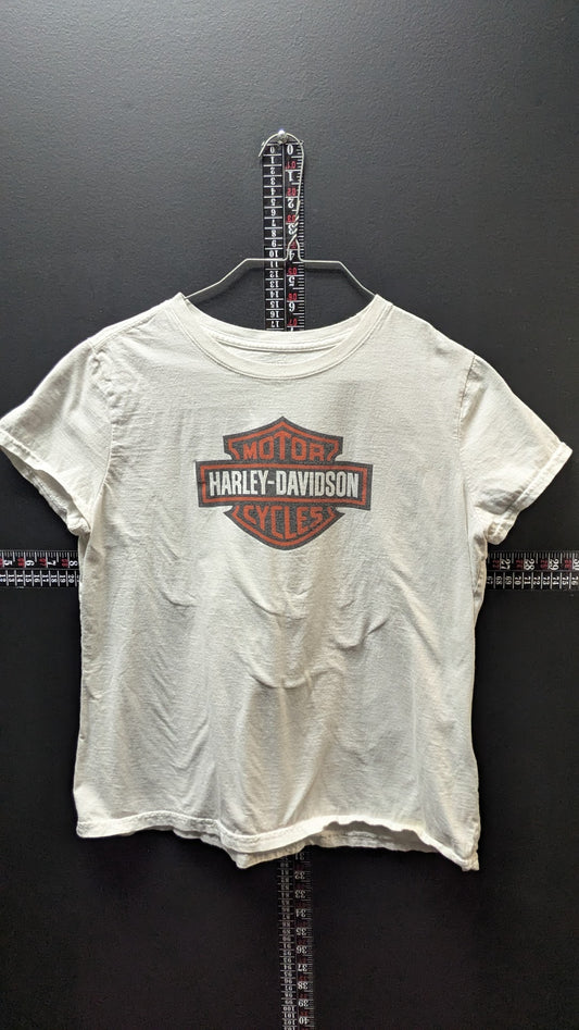 Harley-Davidson Large T-Shirt White Bar & Shield Logo Short Sleeve