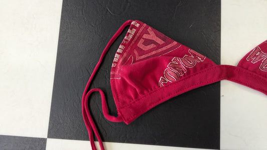 Handmade Harley-Davidson T-Shirt Bikini Top Upcycled Red 1903 Biker Reworked