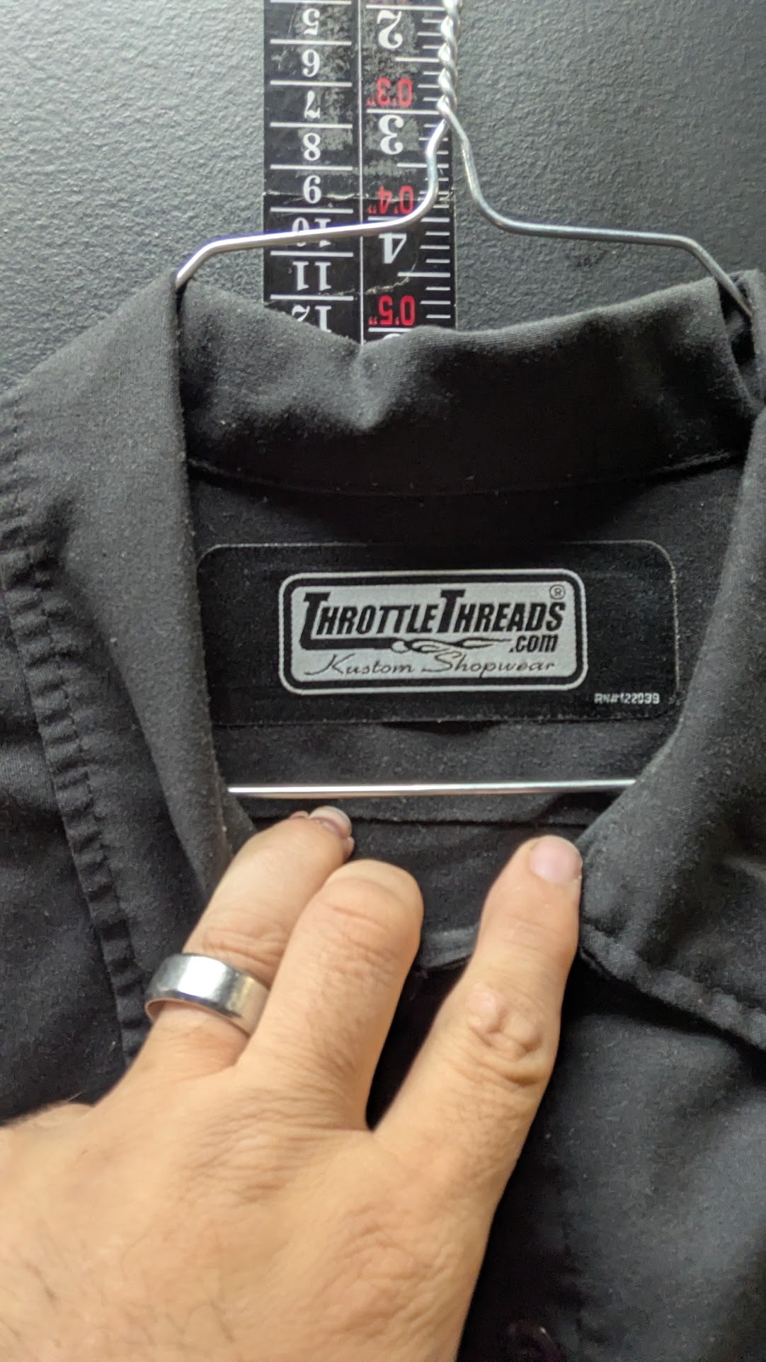 Throttle Threads Kuryakyn Work Shirt Men’s Black Motorcycle Mechanic Shop Biker