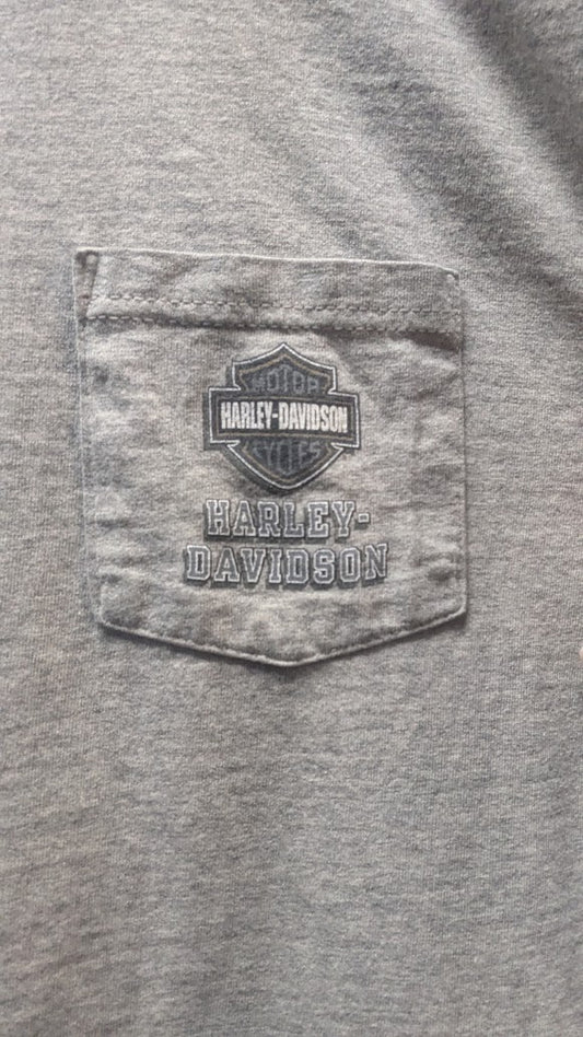 Vintage 2000 Harley-Davidson Henley Shirt Men’s XXL M&S Chambersburg PA Gray
