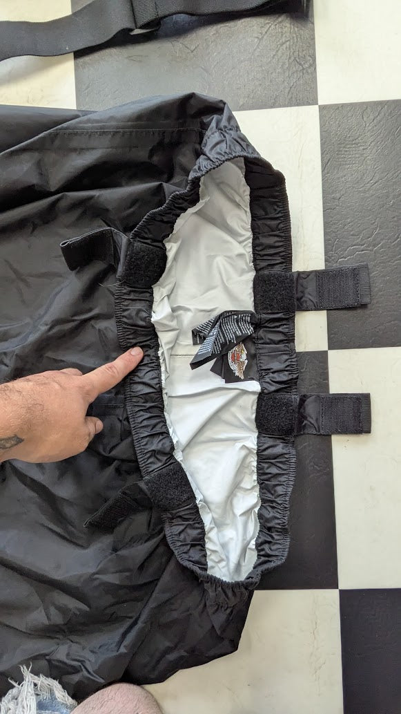Vintage Harley-Davidson 2-Pc Motorcycle Rain Suit Orange Black Reflective XL