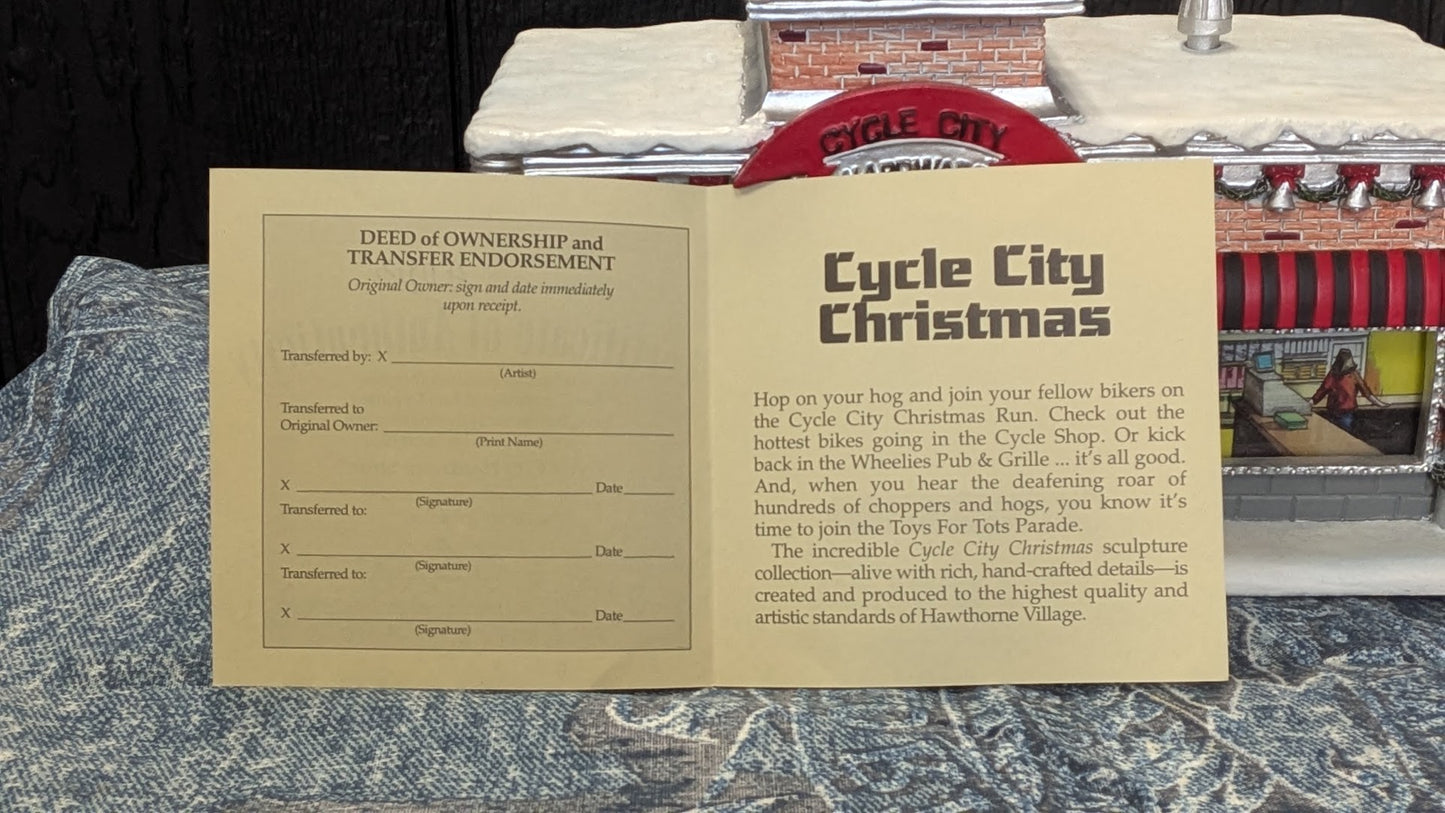 Hawthorne Village Cycle City Hardware Store 2007 #006 Christmas Village COA
