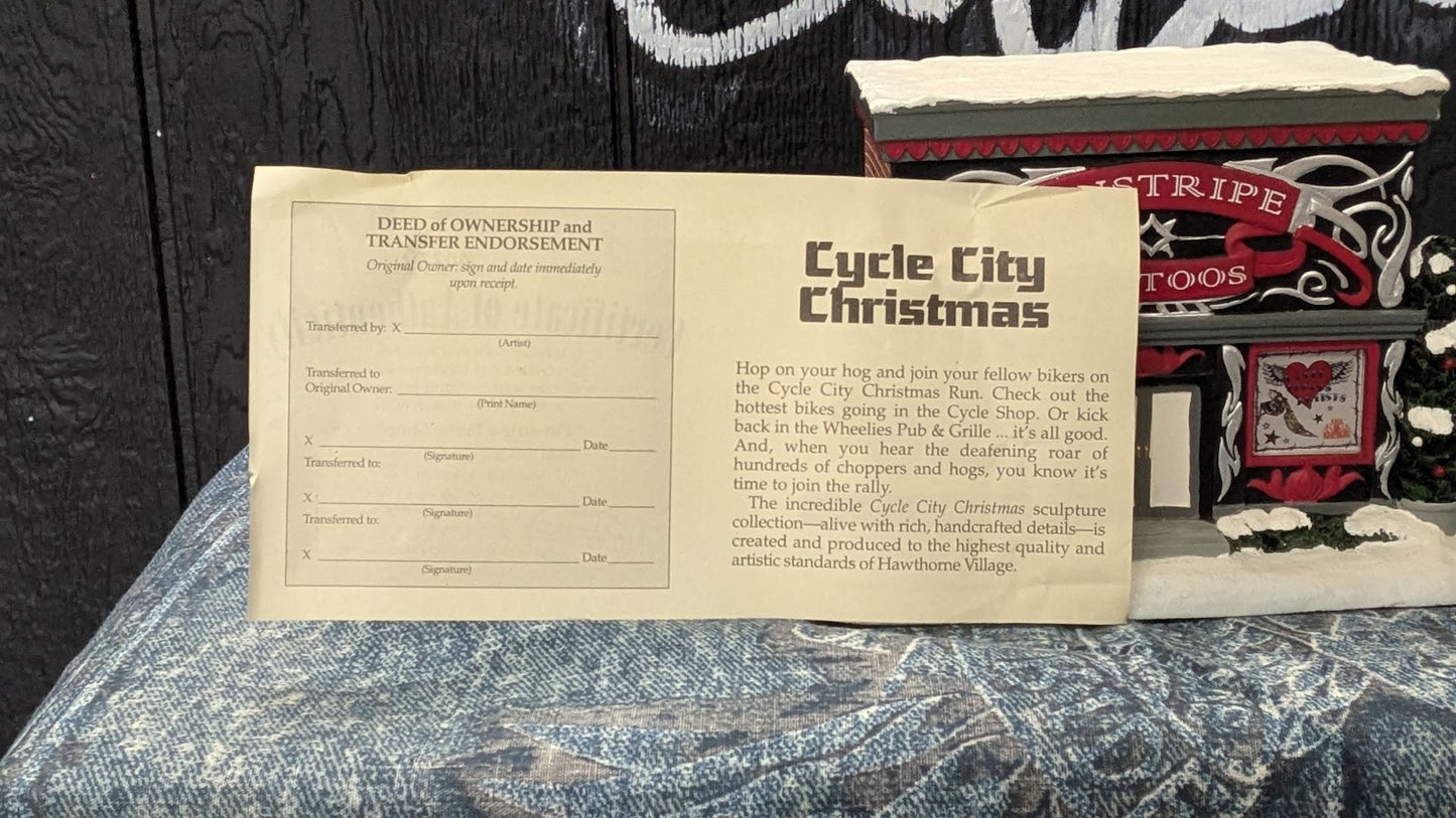 Hawthorne Village Cycle City Pinstripe Tattoo Shop 2008 #009 COA Light
