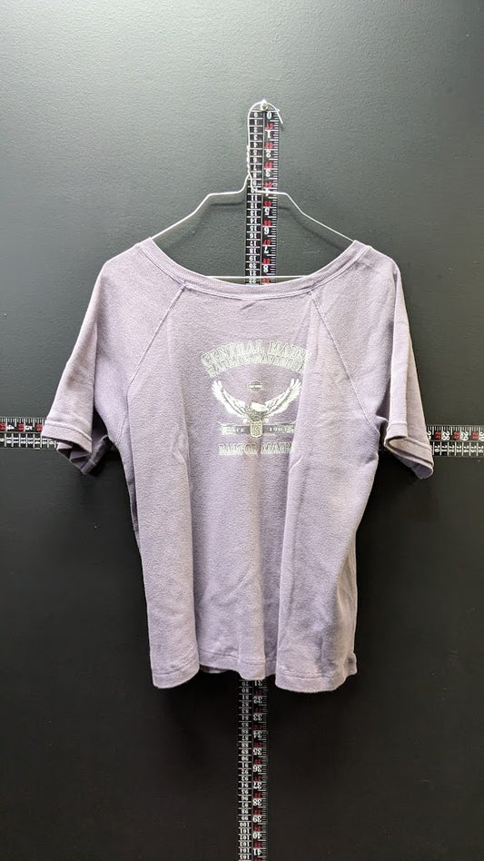 Vintage 2001 Harley-Davidson Women’s XL Purple T-Shirt Bangor Maine Y2K