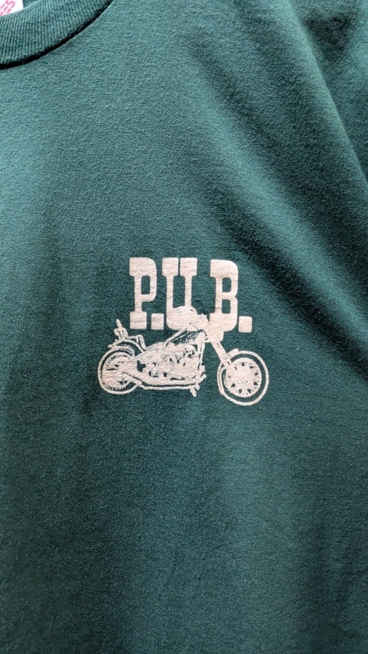Vintage 90s P.U.B. Motorcycle T-Shirt Large Moline Ohio USA Made Biker Tee