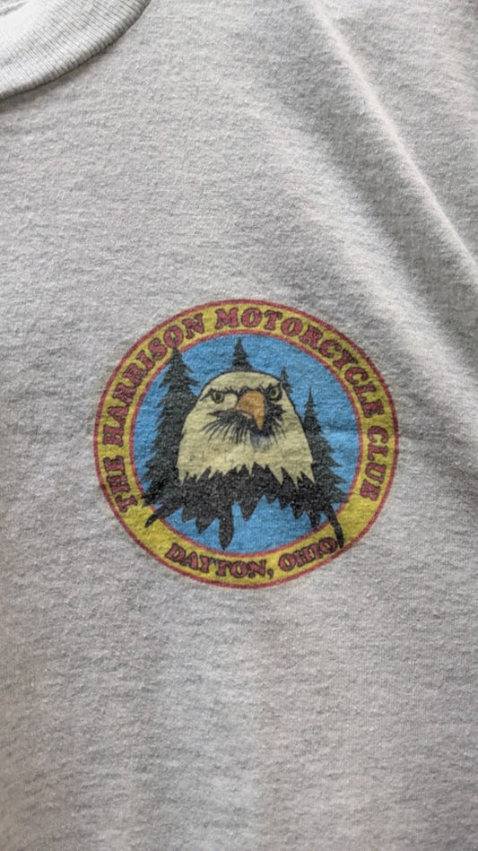 Vintage Harrison Motorcycle Club Dayton Ohio Eagle T-Shirt XL