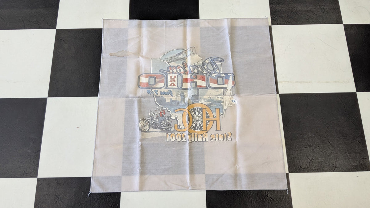 Vintage 2001 Harley Owners Group H.O.G. State Rally Dayton Ohio Bandana USA