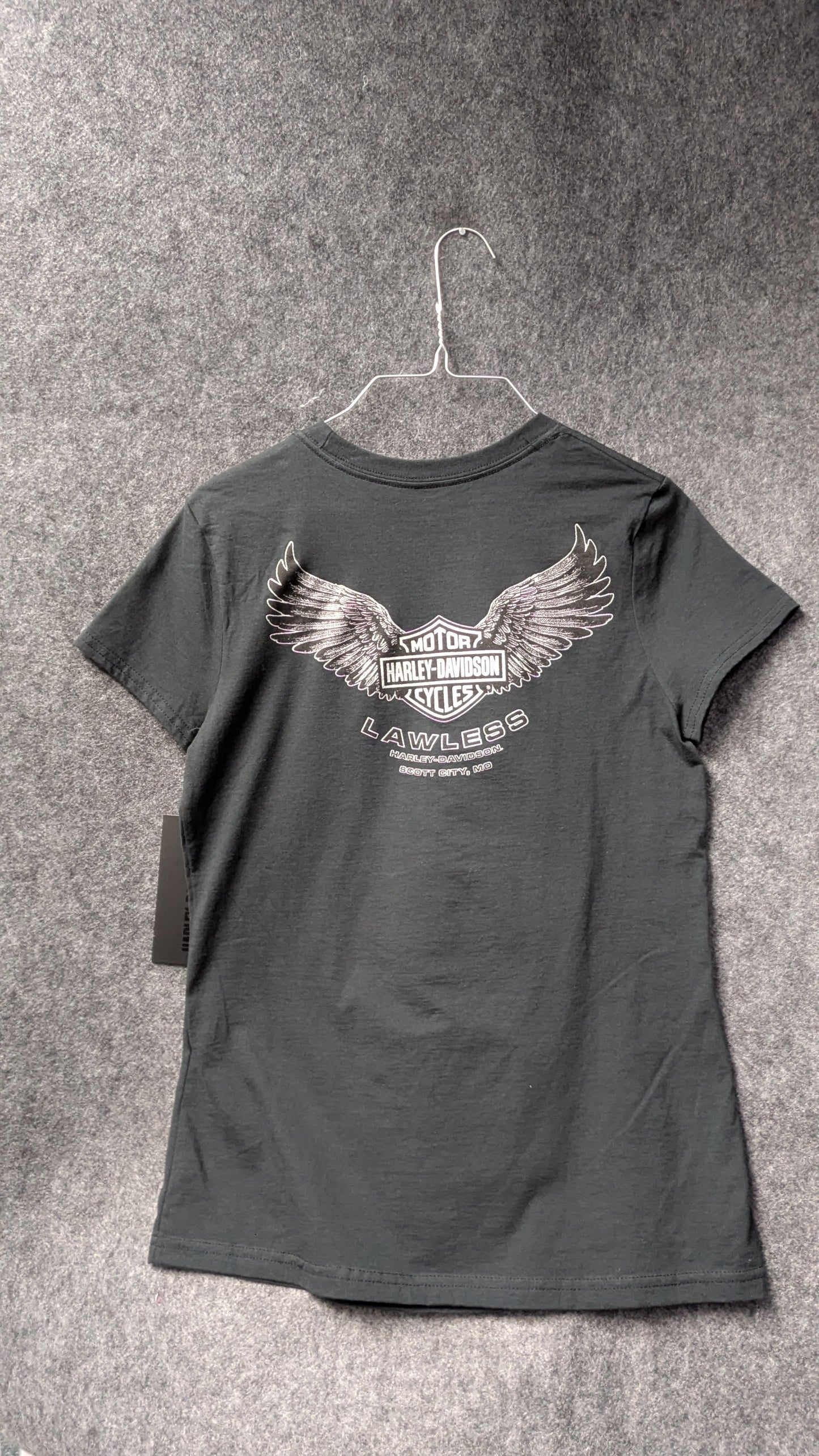 Harley-Davidson Women’s “Follow the Eagle” Graphic Tee – Size S – Black