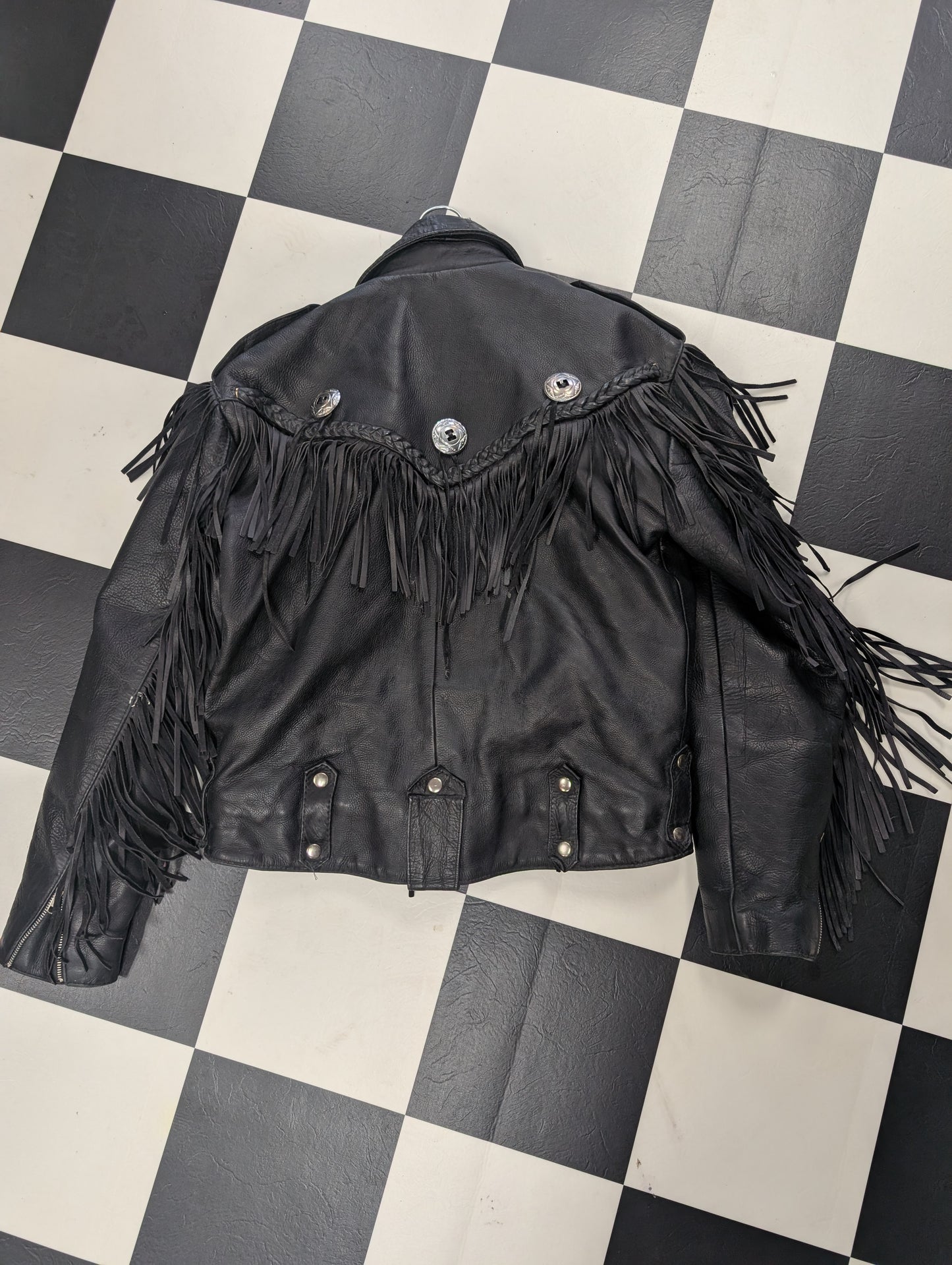 Fringe Vintage First Genuine Leather size Large