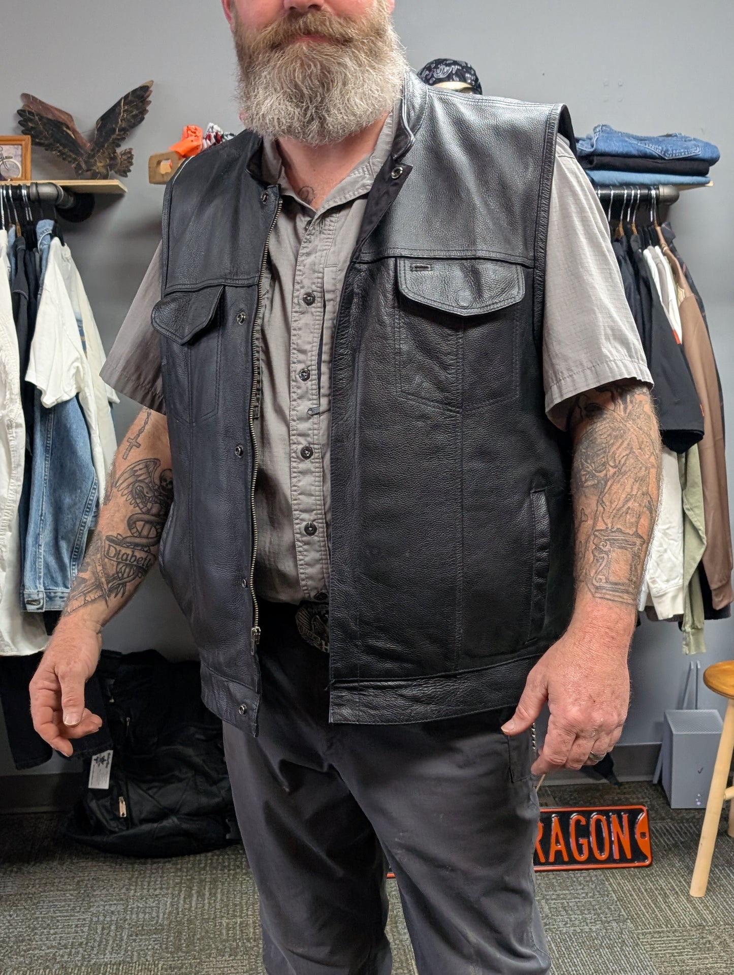 4xl leather vest