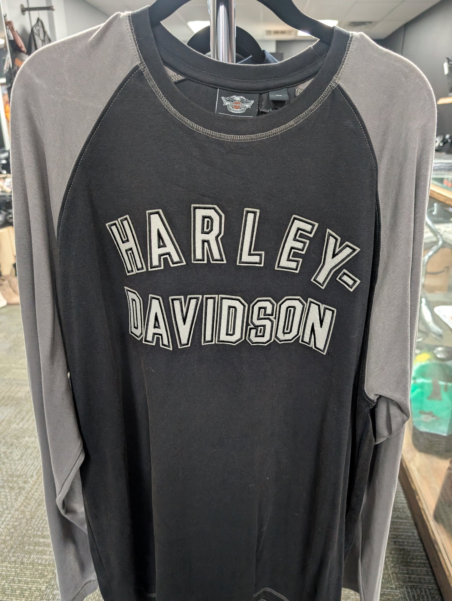 Black And Grey Harley Davidson Long Sleeve Shirt, New with tags, XL