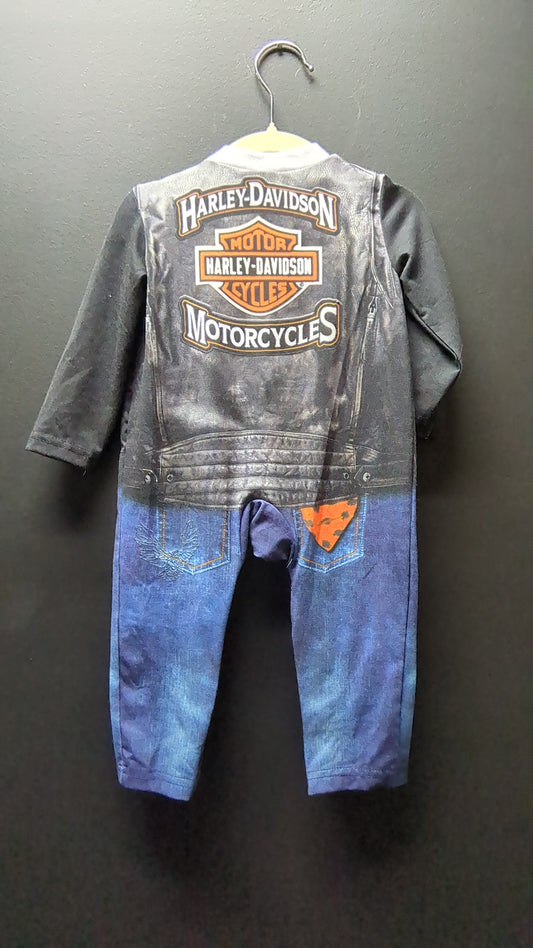 Harley-Davidson Baby One-Piece Biker Outfit – Printed Jacket & Jeans Look