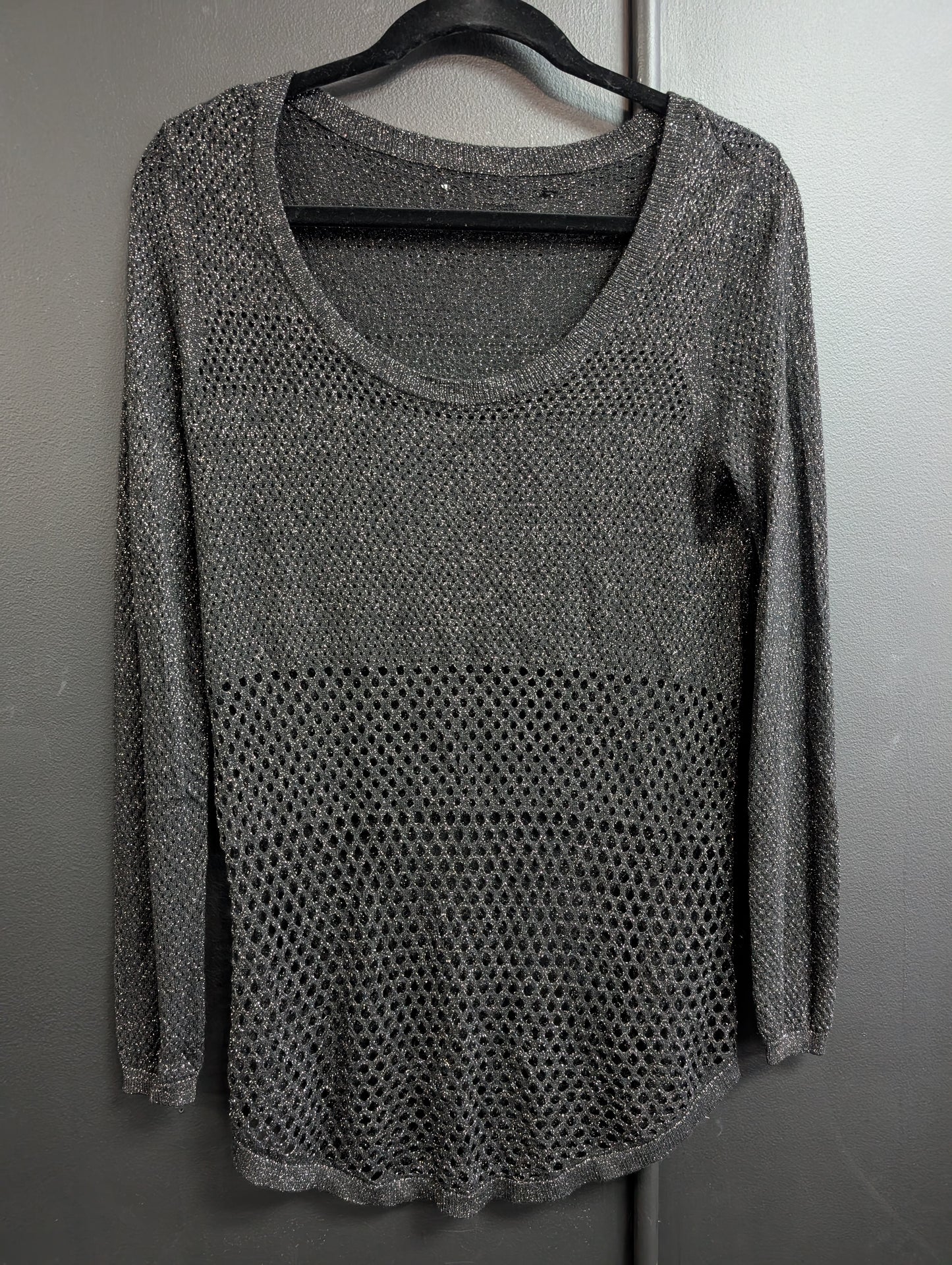 Women's netted sweater size medium