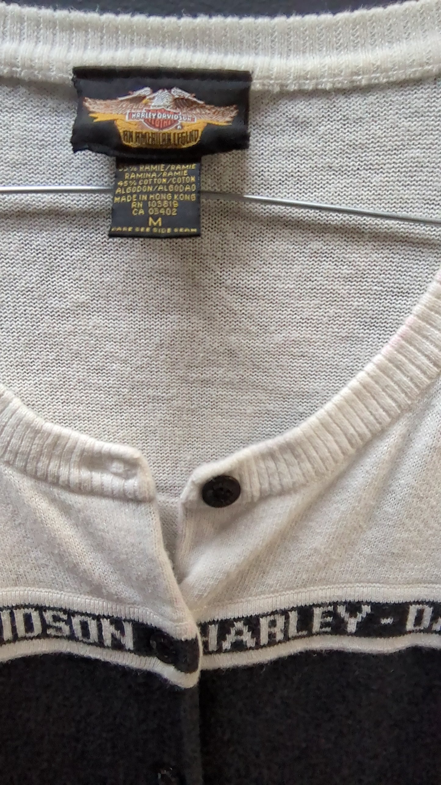 Cropped 3/4 Sleeve Button up Harley Cardigan