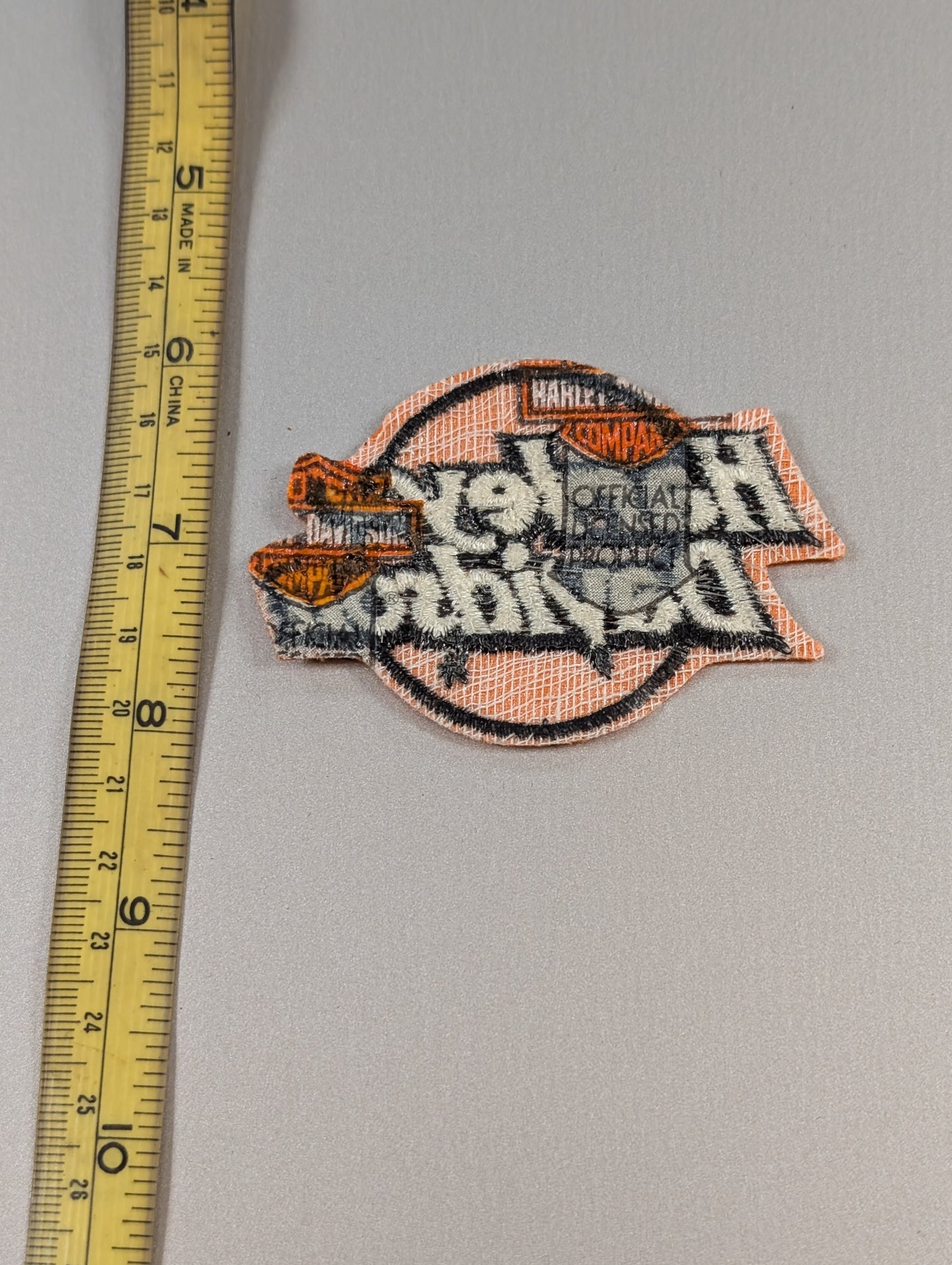 Vintage Harley-Davidson Script Logo Patch – Gauze Back