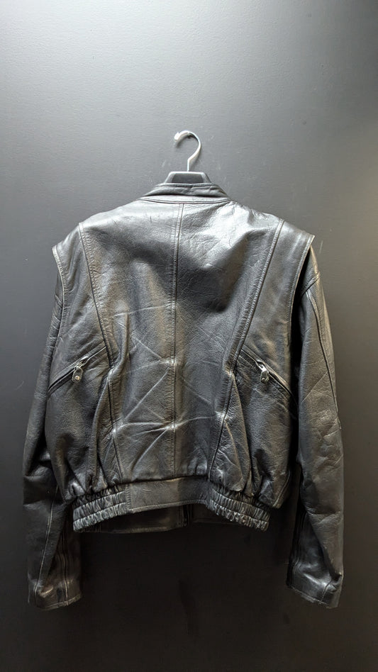 Vintage leather Gallery. Men's motorcycle jacket- Size 46