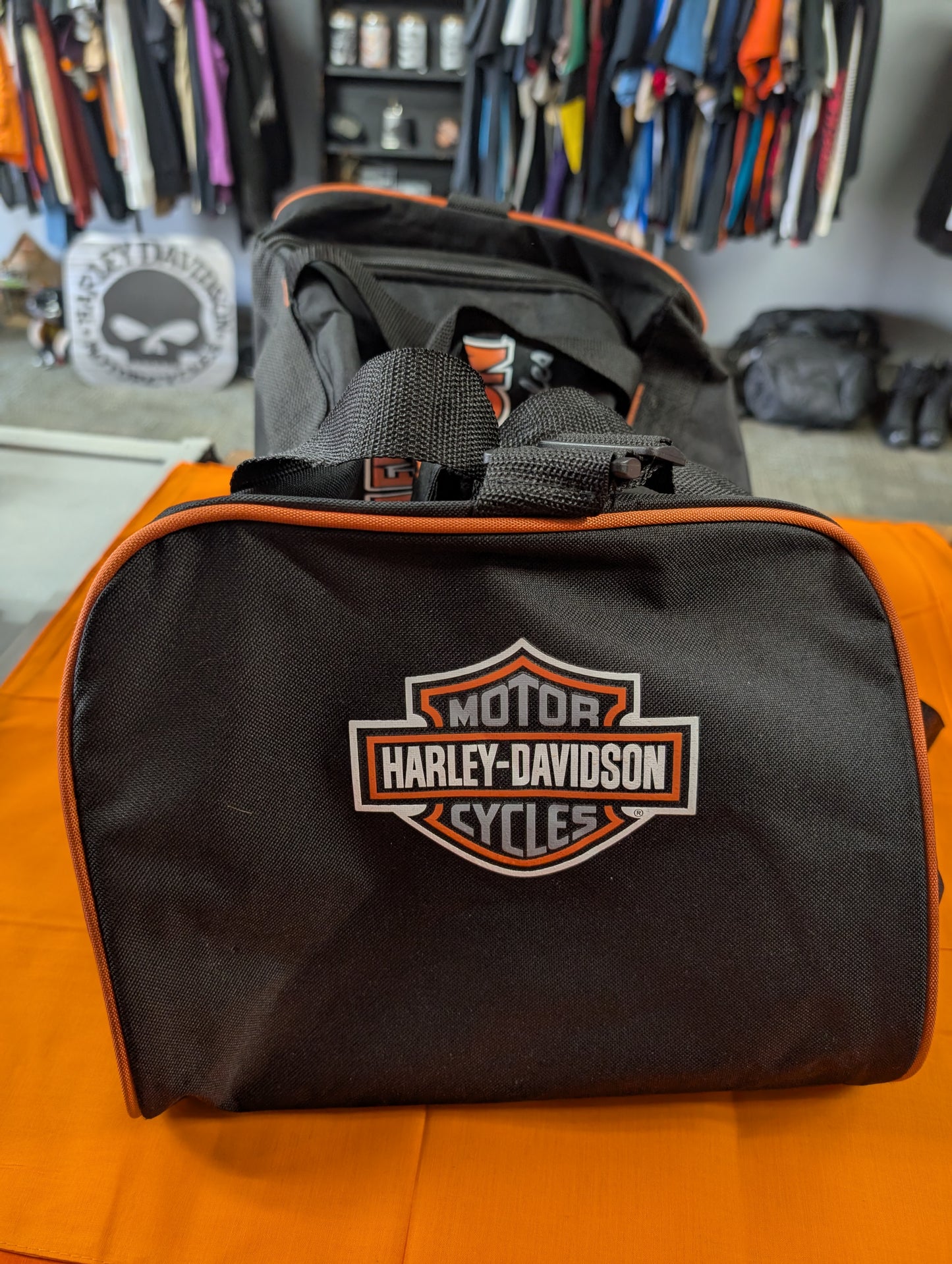 Harley-Davidson Winged Eagle B&S Sports Duffel Bag Adjustable Strapw