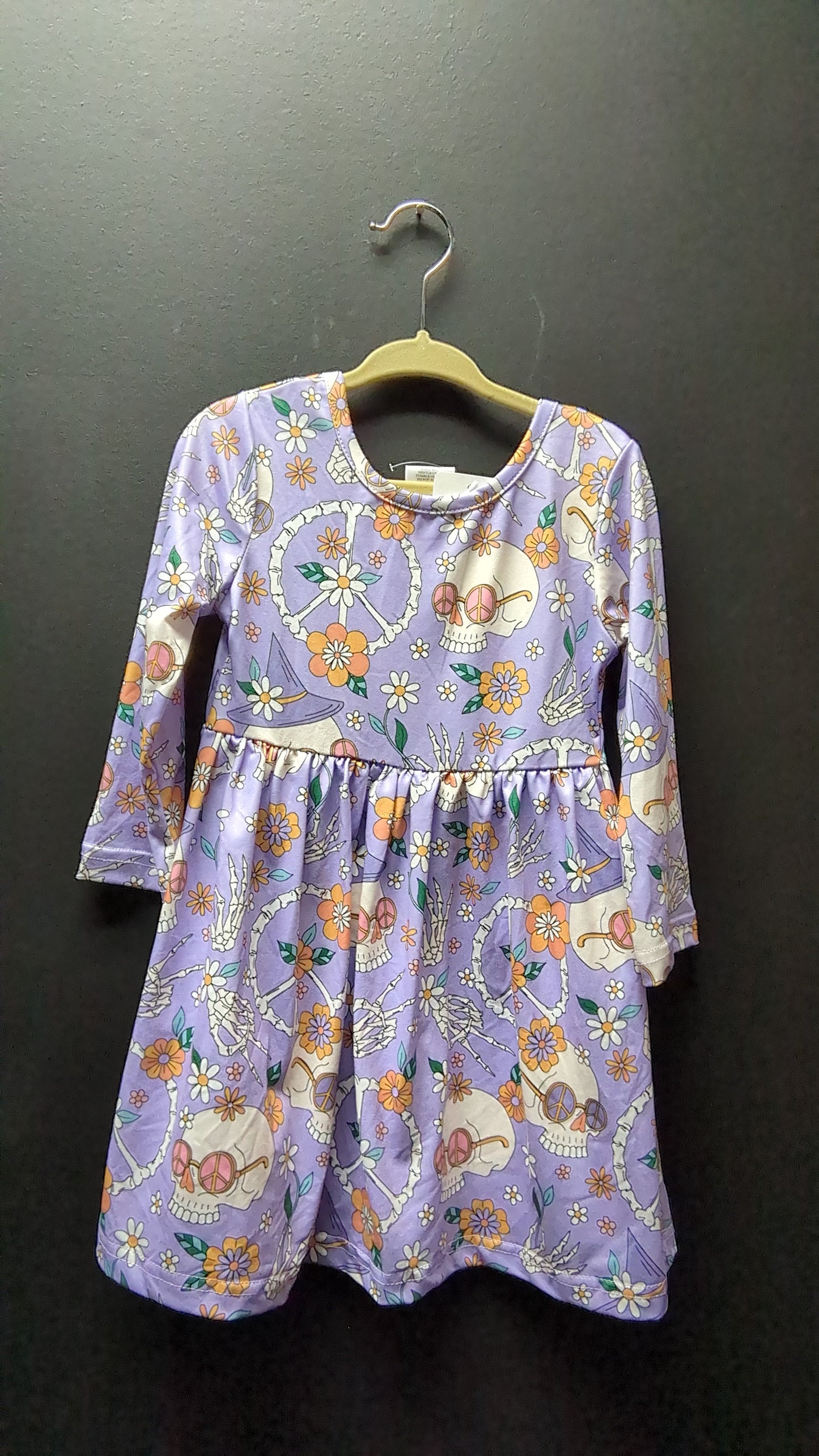 Girls Skeleton Flower Dress