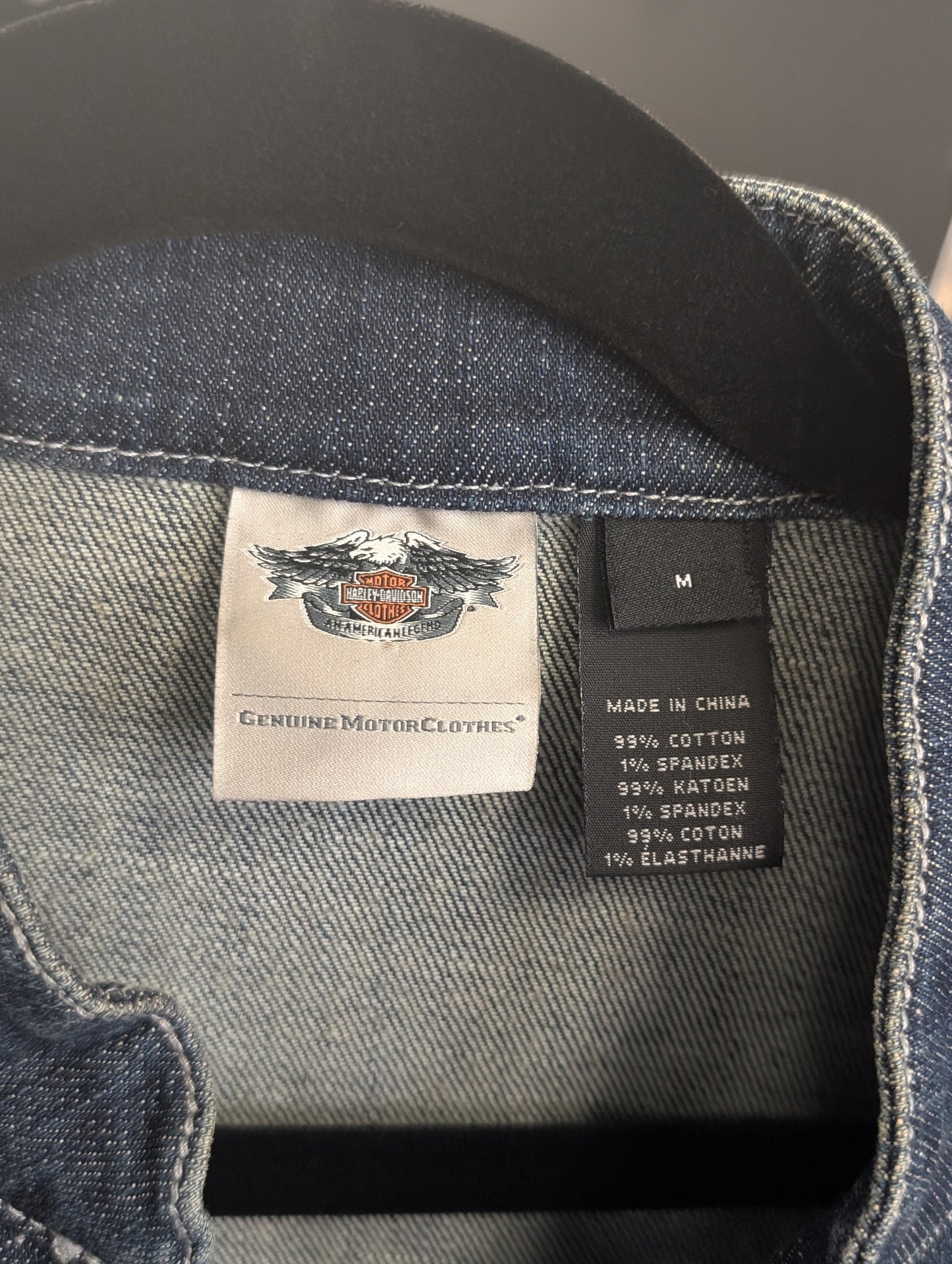 Vintage Y2K Harley Davidson Denim Women's Jean Jacket size Medium