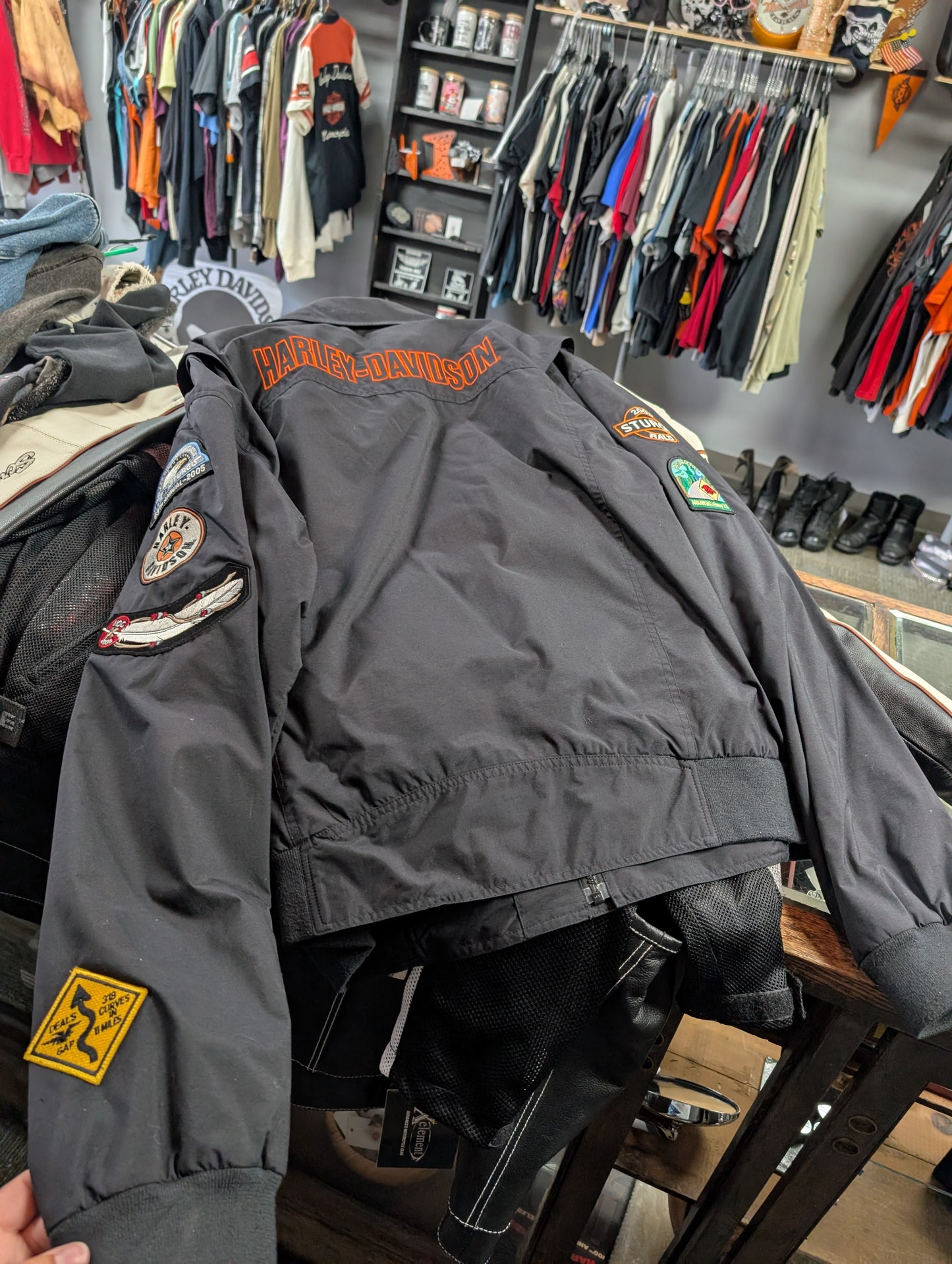 Patched Harley jacket