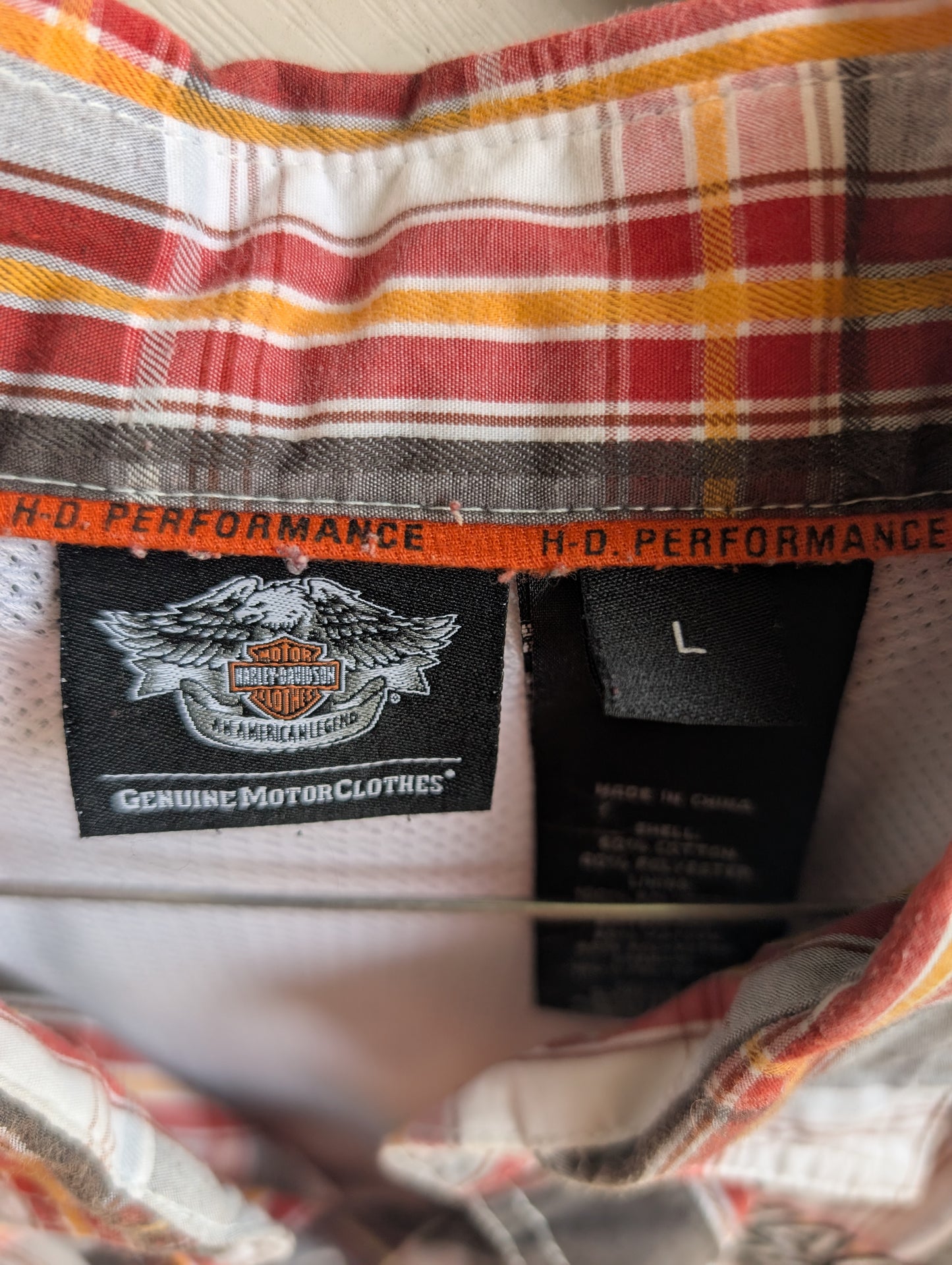 Mesh backed Harley Davidson Men's Button up size Large