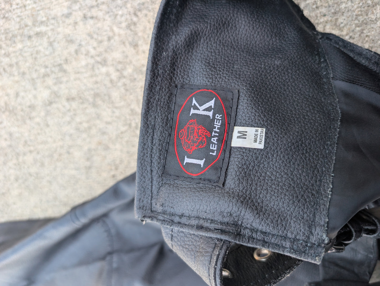 Jamin Leather Black Motorcycle Riding Chaps – Size M