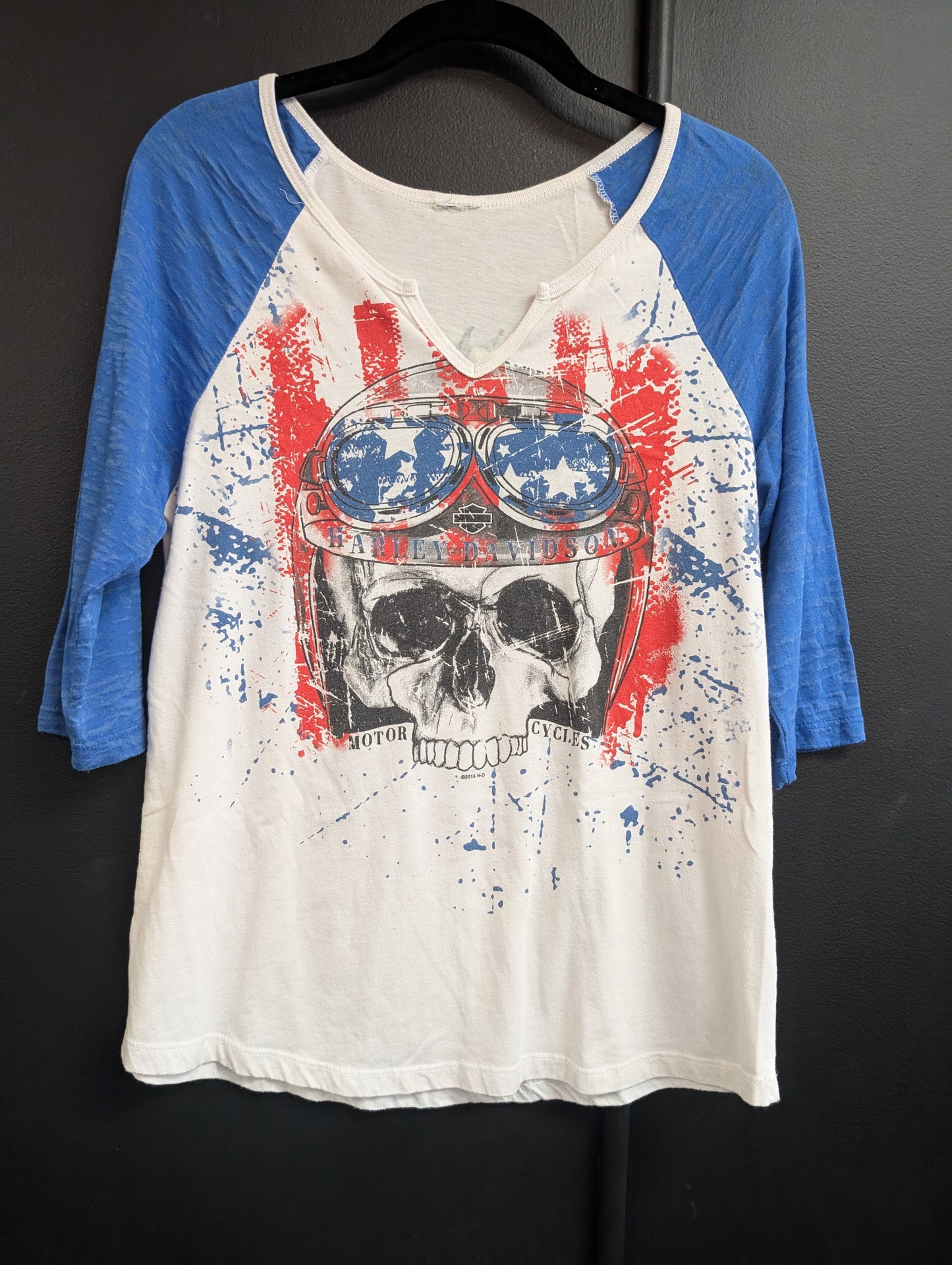 Harley-Davidson baseball team patriotic women's medium tshirt