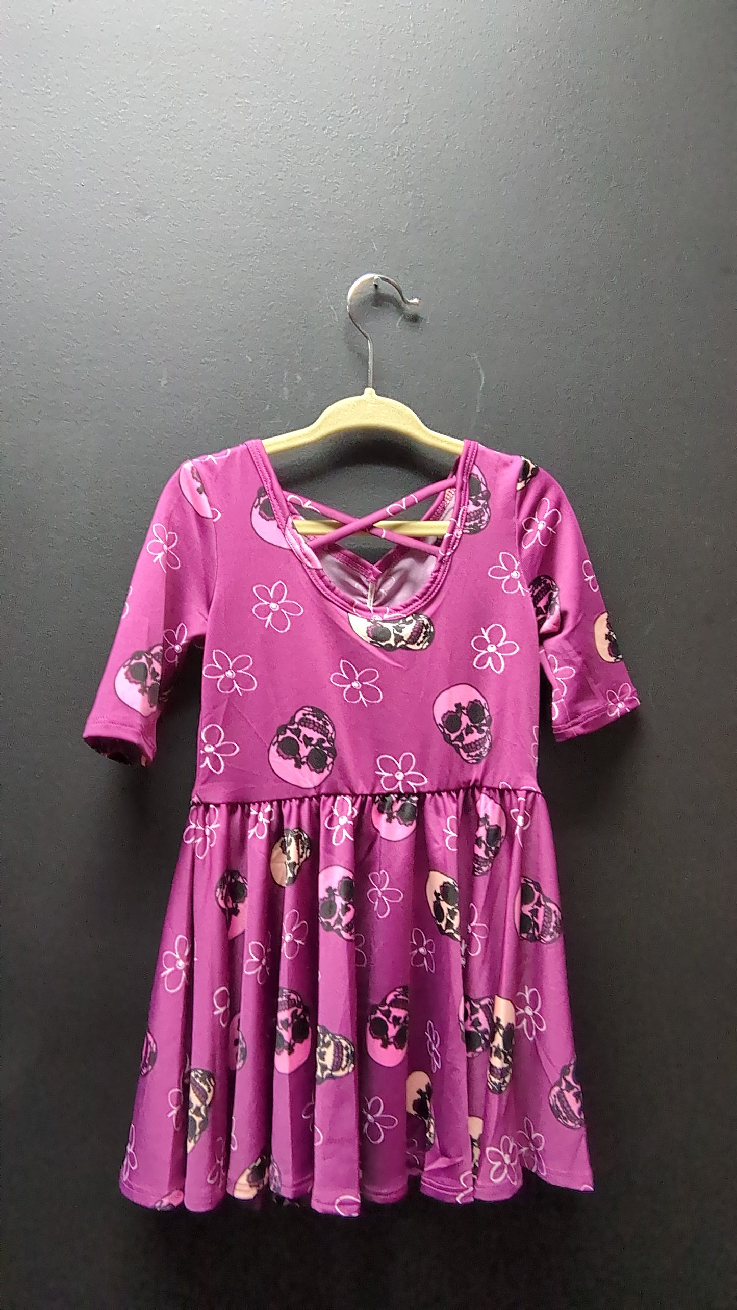 Girls Skeleton Flower Dress