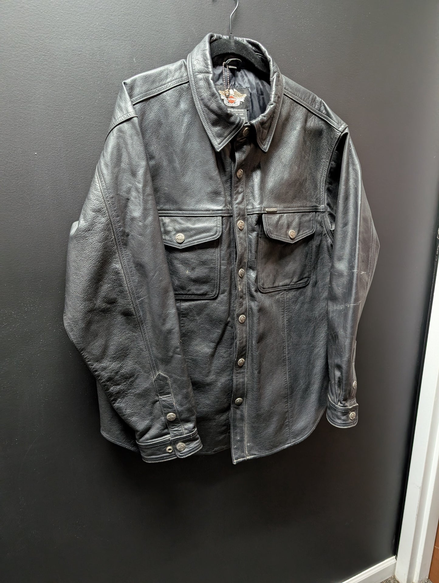 Vintage leather Harley jacket XL