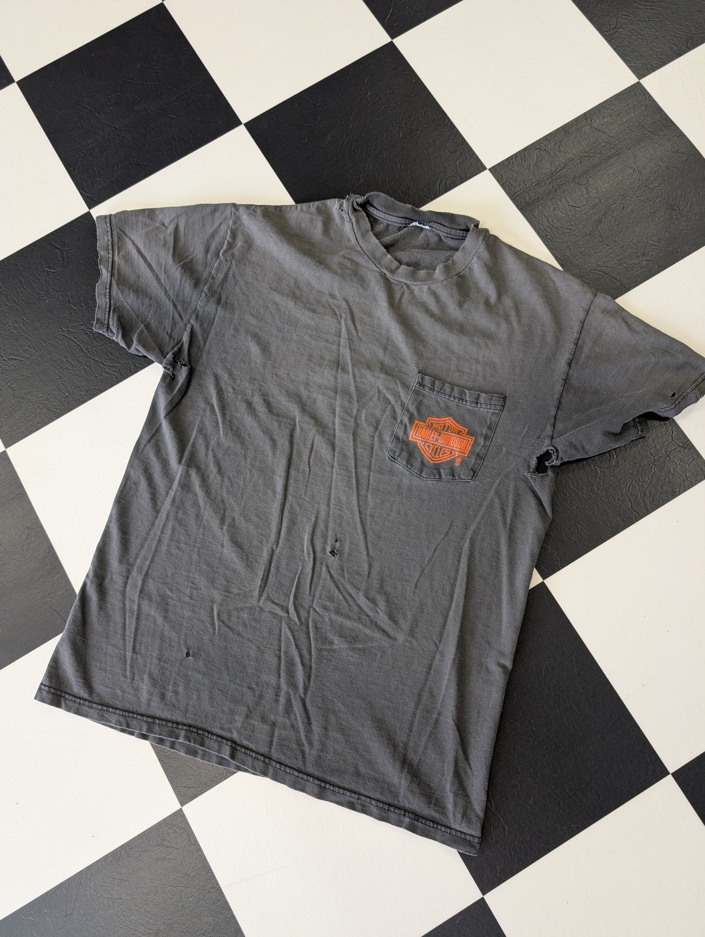 Vintage 3d emblem pocket tshirt size medium Md Custom Cycles Key Largo