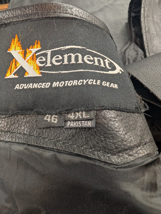 Xelement Black Leather Motorcycle Riding Chaps – Size 4XL