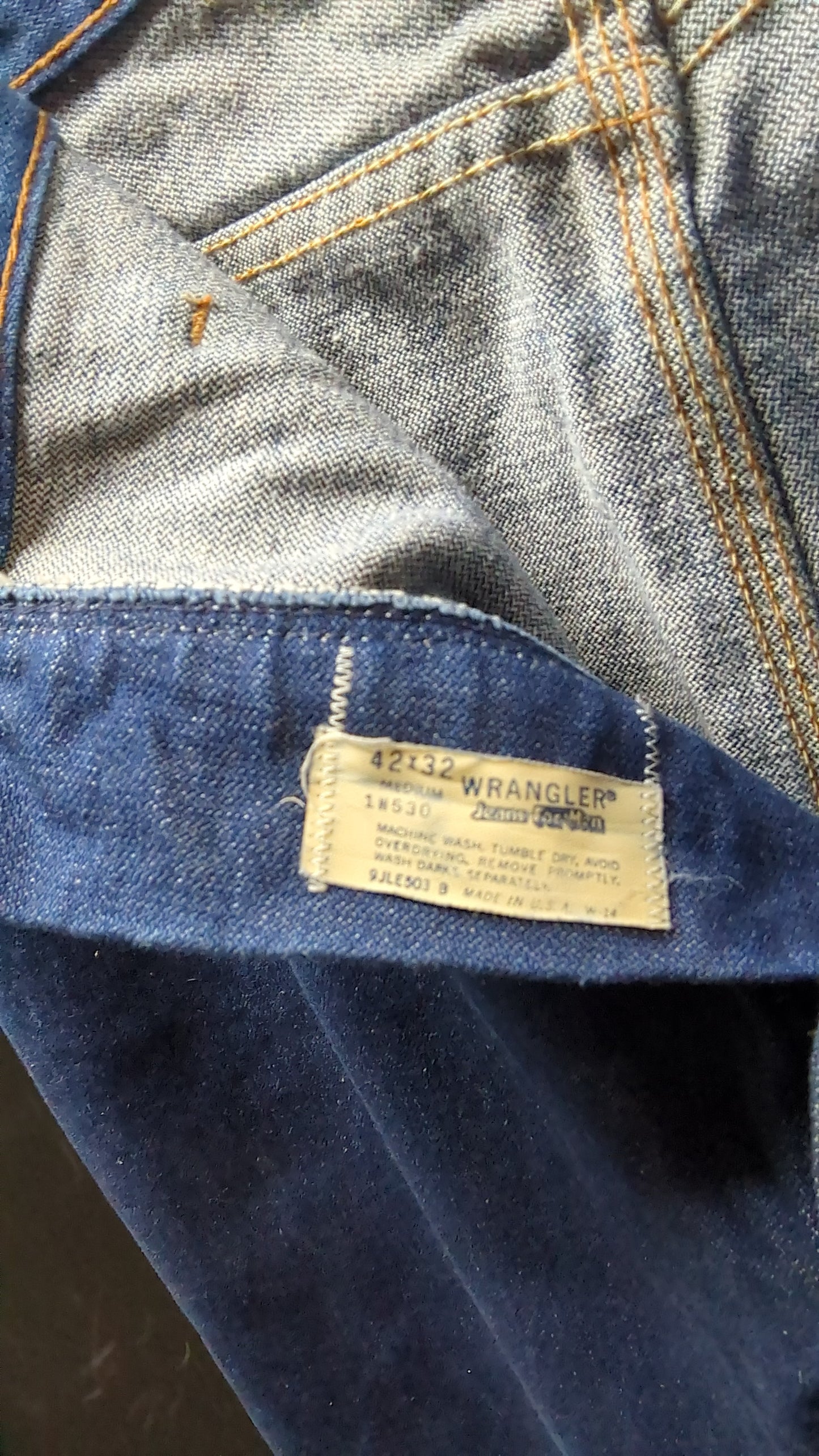 Vintage 70's Men's Wrangler jeans Size 42X32