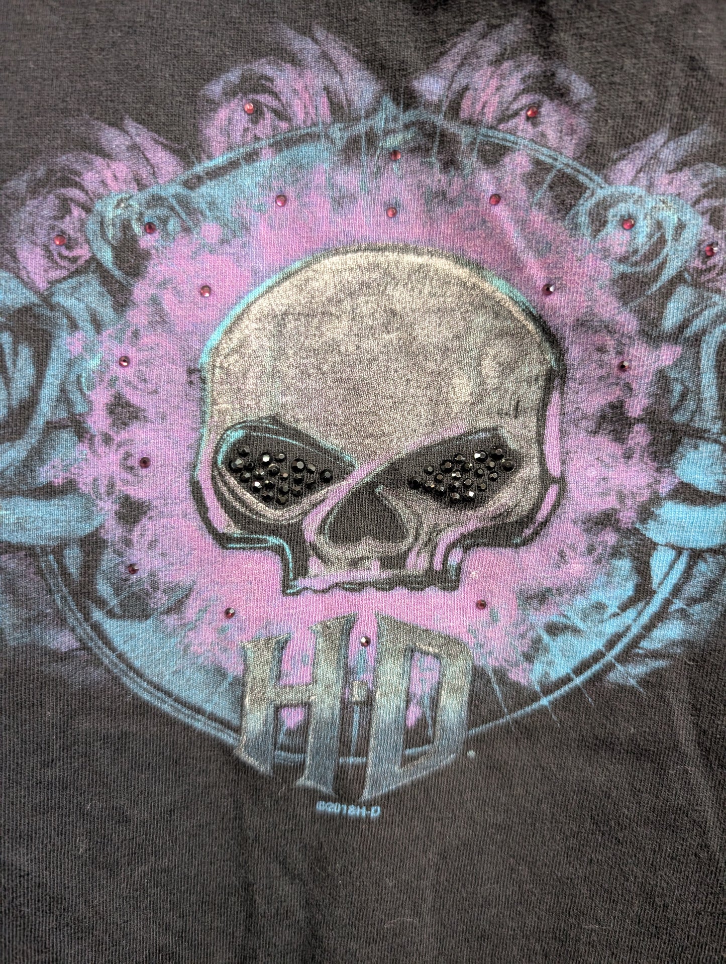 Harley Willie G skull sparkle women's Medium