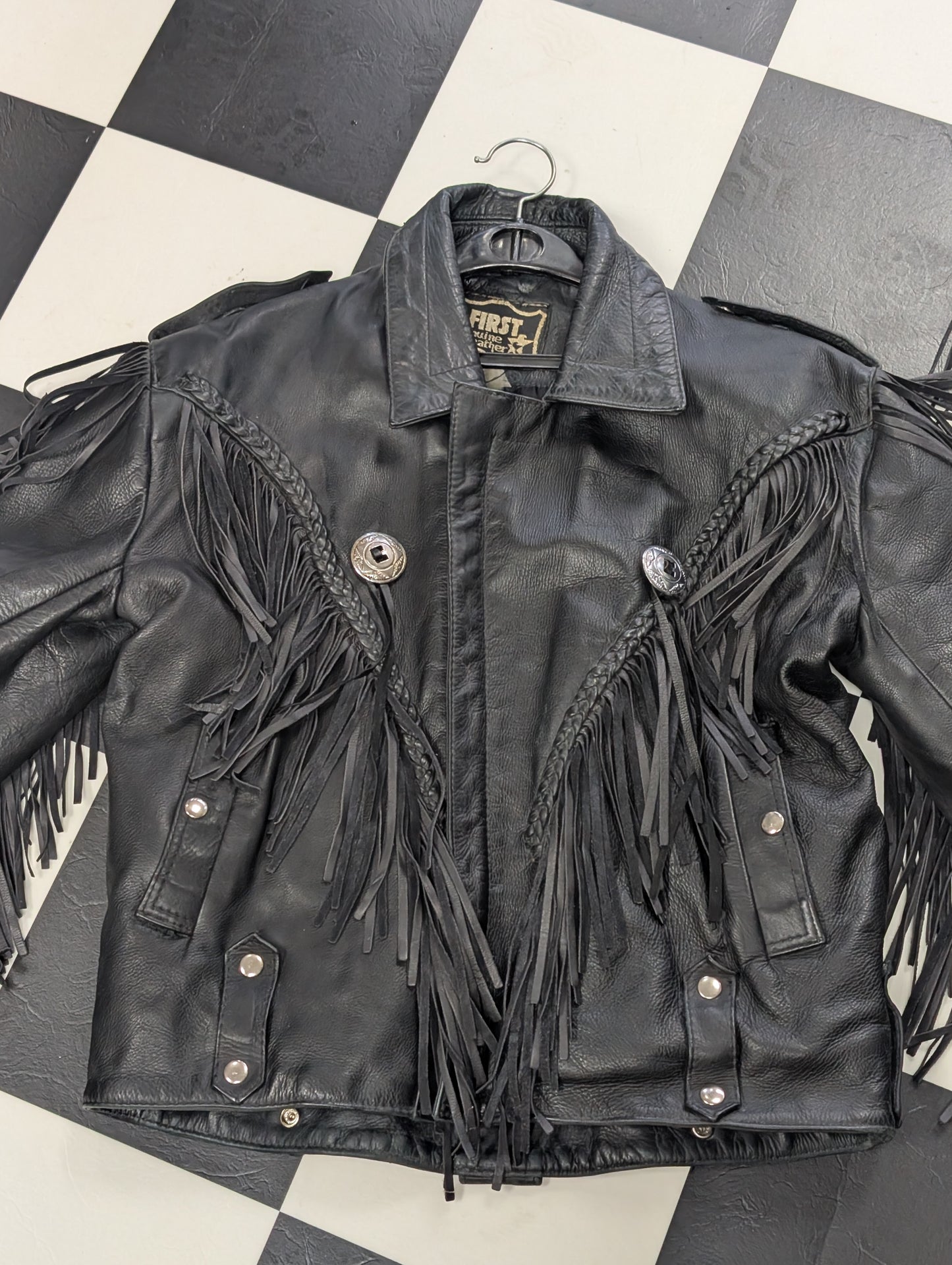 Fringe Vintage First Genuine Leather size Large