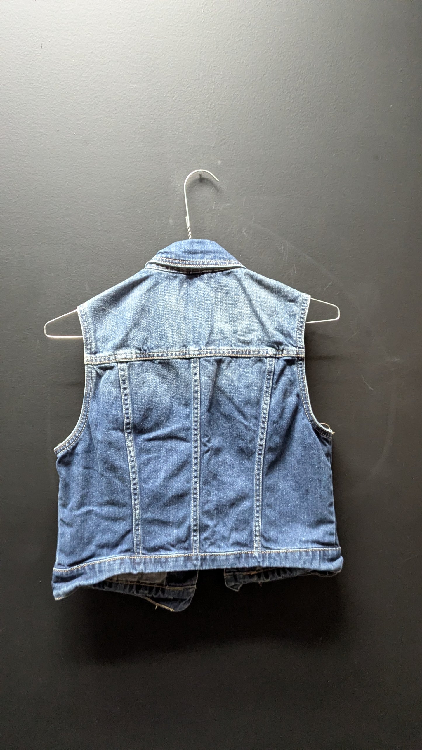 Kids “Aristotle” Distressed Jean Vest — Size Small